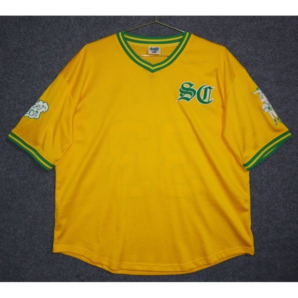 Jose Canseco Jersey Men XL Yellow Exclusive Sneaker Con Limited Rare 33 EUC - Picture 1 of 7